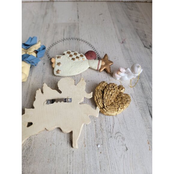 Angelic cherub ornament Xmas religious set Bunny unique - Picture 8 of 9